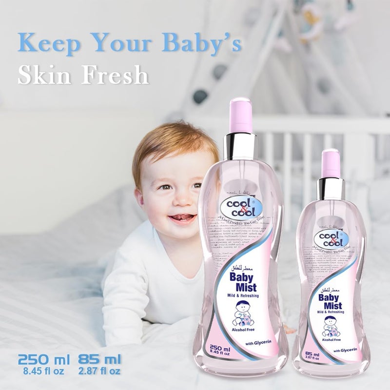Cool & Cool Baby Mist Cologne Combo Pack - 250ML + 85ML - Alcohol Free, Paraben Free, with Glycerin - Image 3
